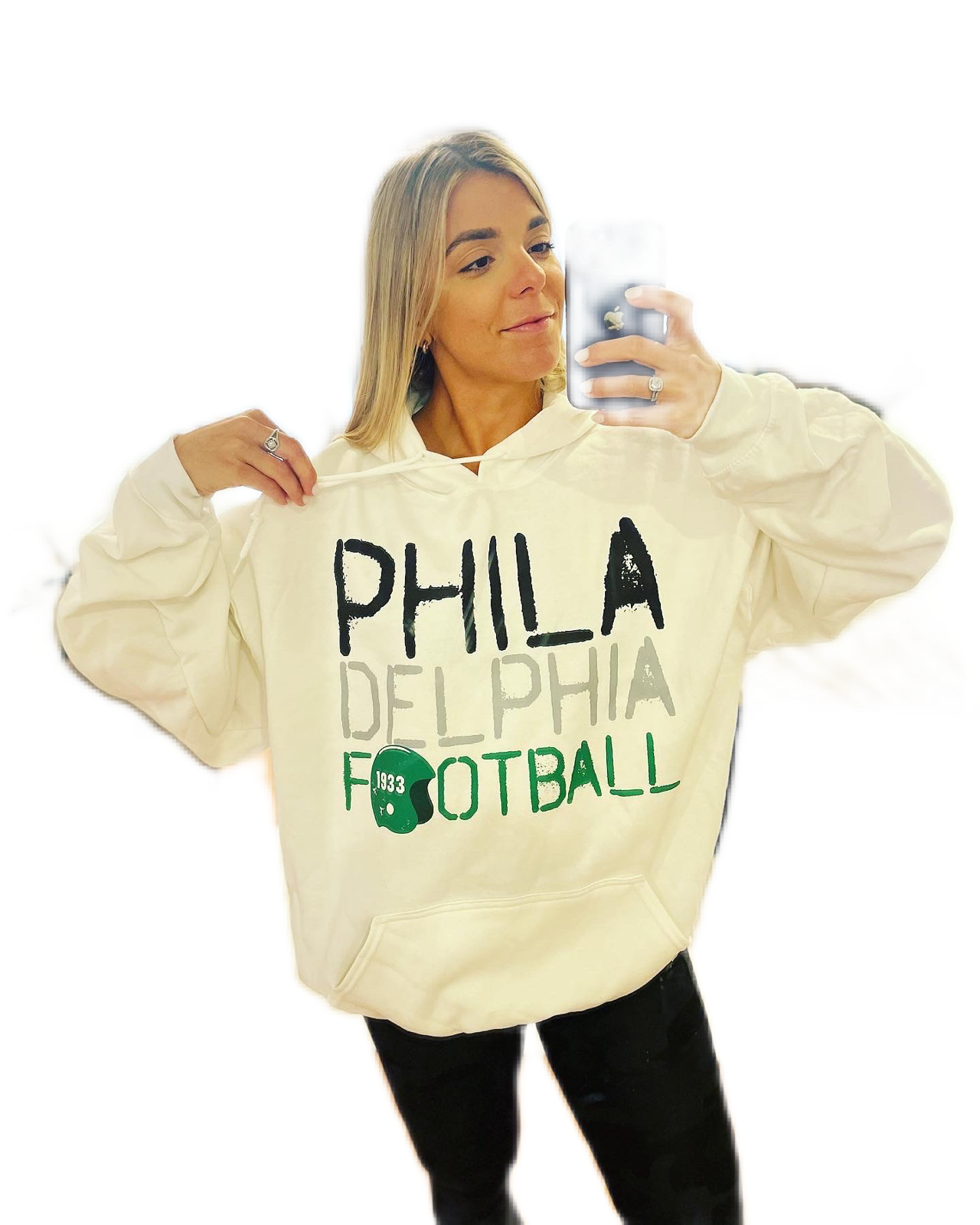 Phila Delphia football sweatshirt- solid white