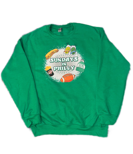 Sundays in Philly kelly green sweatshirt