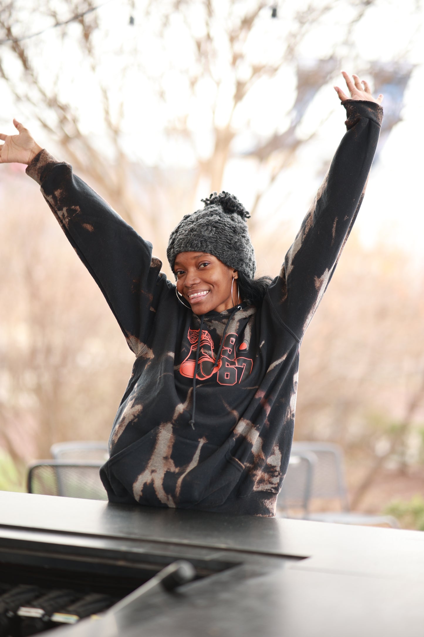 Hockey Bell sweatshirt- black dyed