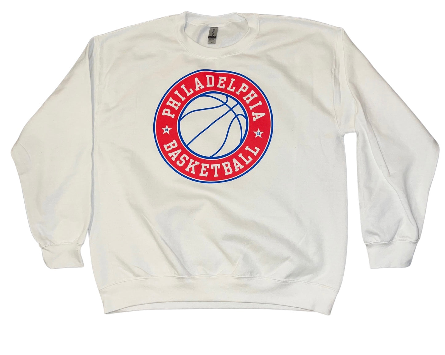 Philadelphia Basketball Badge sweatshirt- solid white