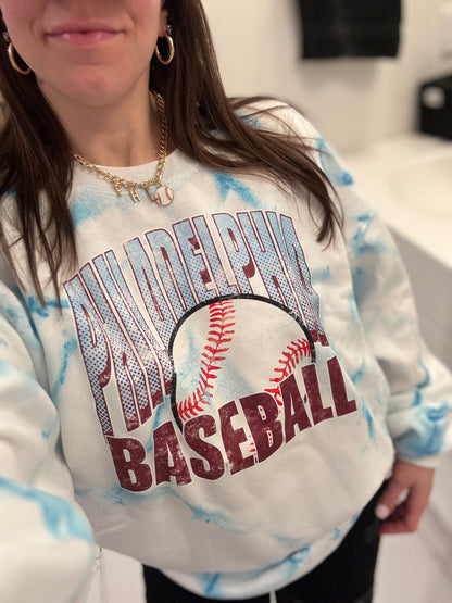 Distressed Phila Baseball spray dye