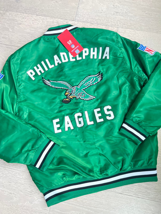 NFL Eagles satin embroidered Varsity Jacket