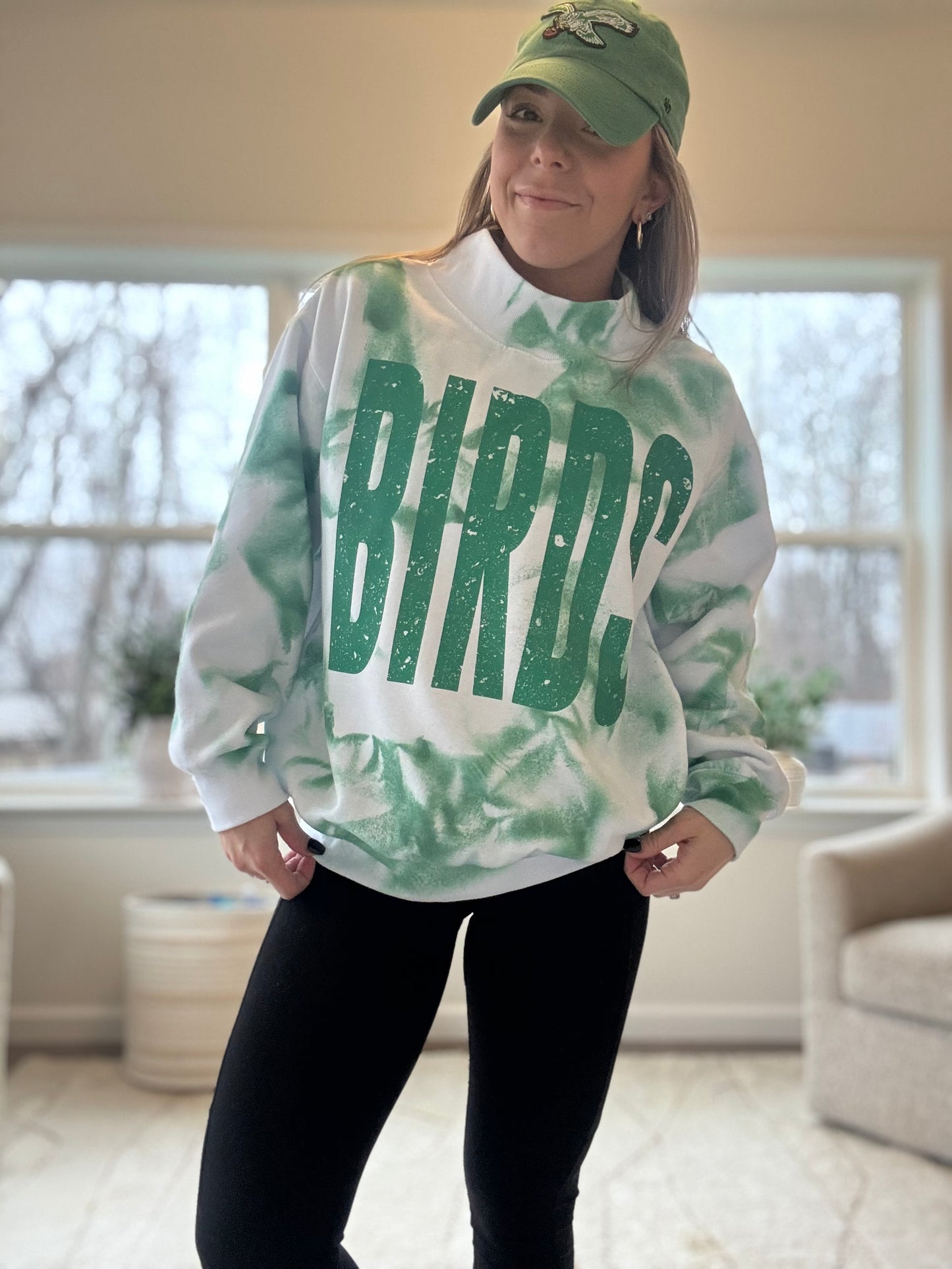 Birds Mockneck- spray dye