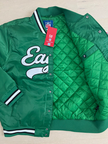 NFL Eagles satin embroidered Varsity Jacket
