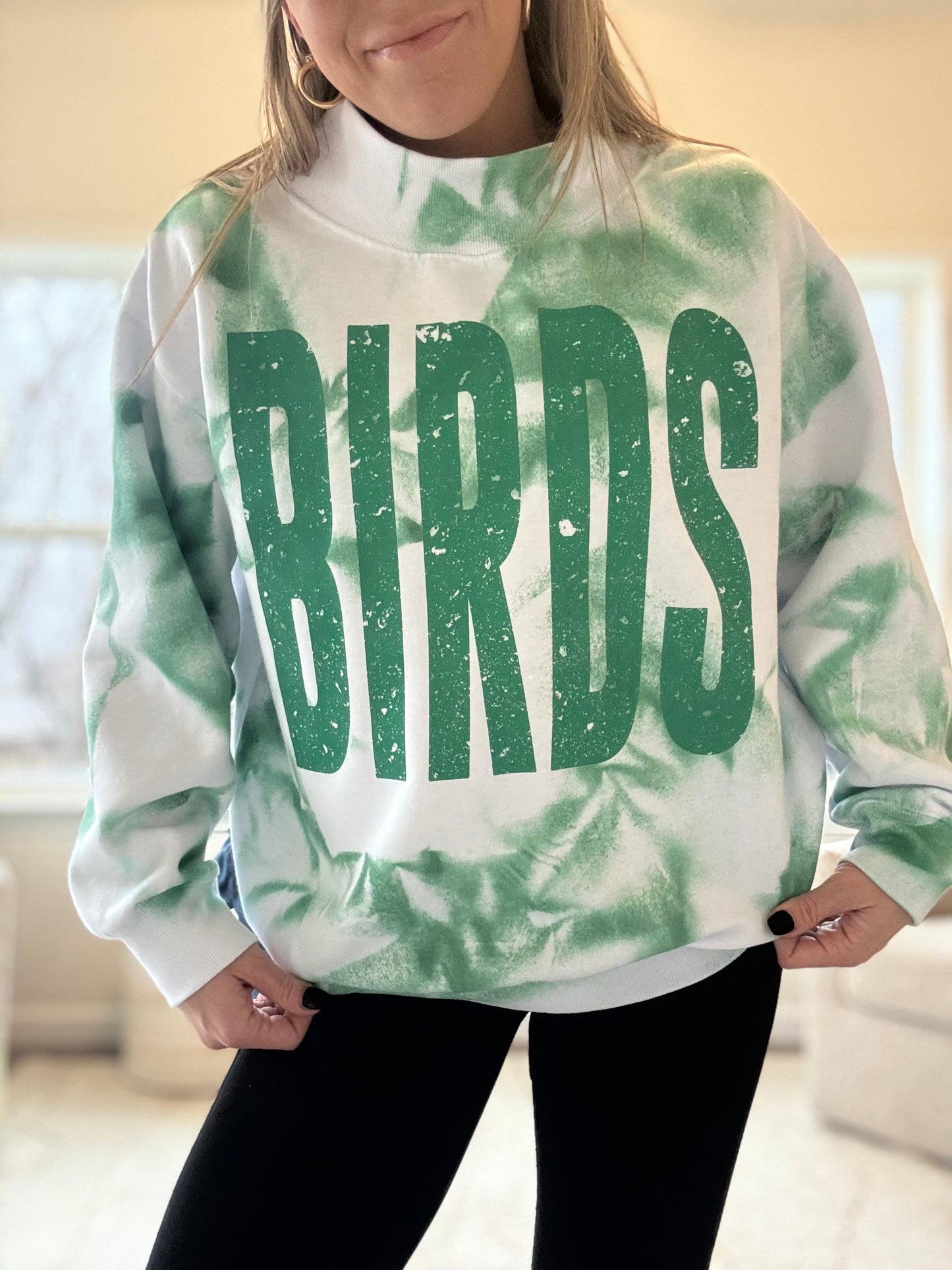 Birds Mockneck- spray dye