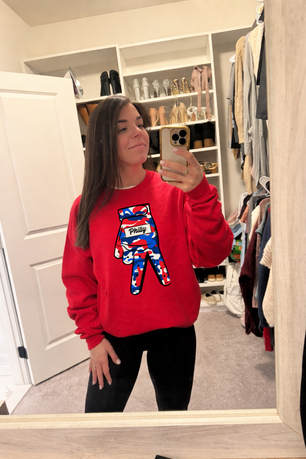 Dueces Down solid red sweatshirt