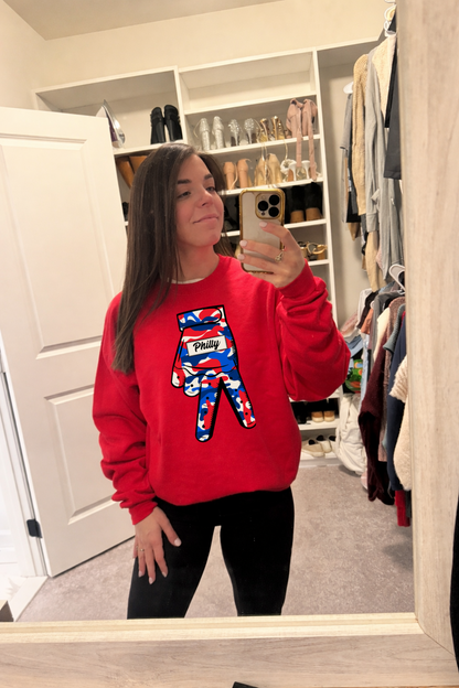 Dueces Down solid red sweatshirt