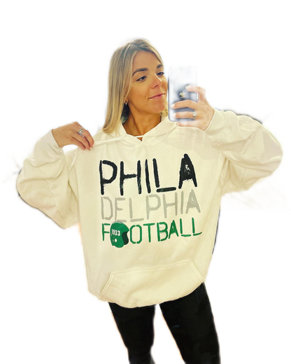 Phila Delphia football sweatshirt- solid white