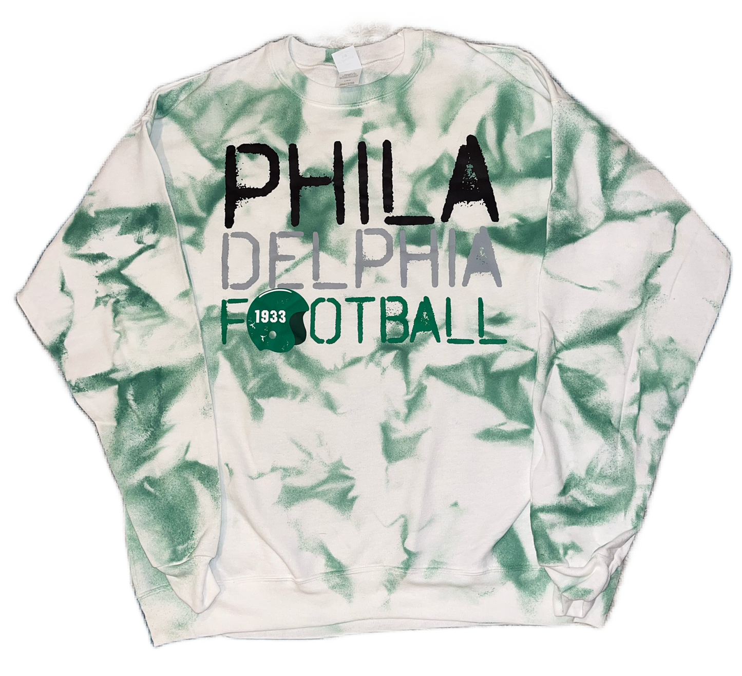 Phila Delphia Football spray dye crewneck