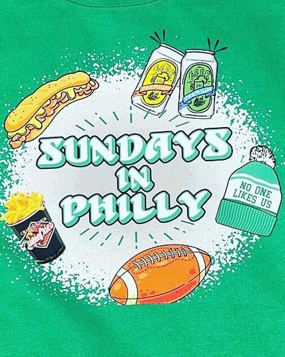 Sundays in Philly kelly green sweatshirt