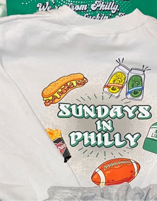 Sundays in Philly white sweatshirt