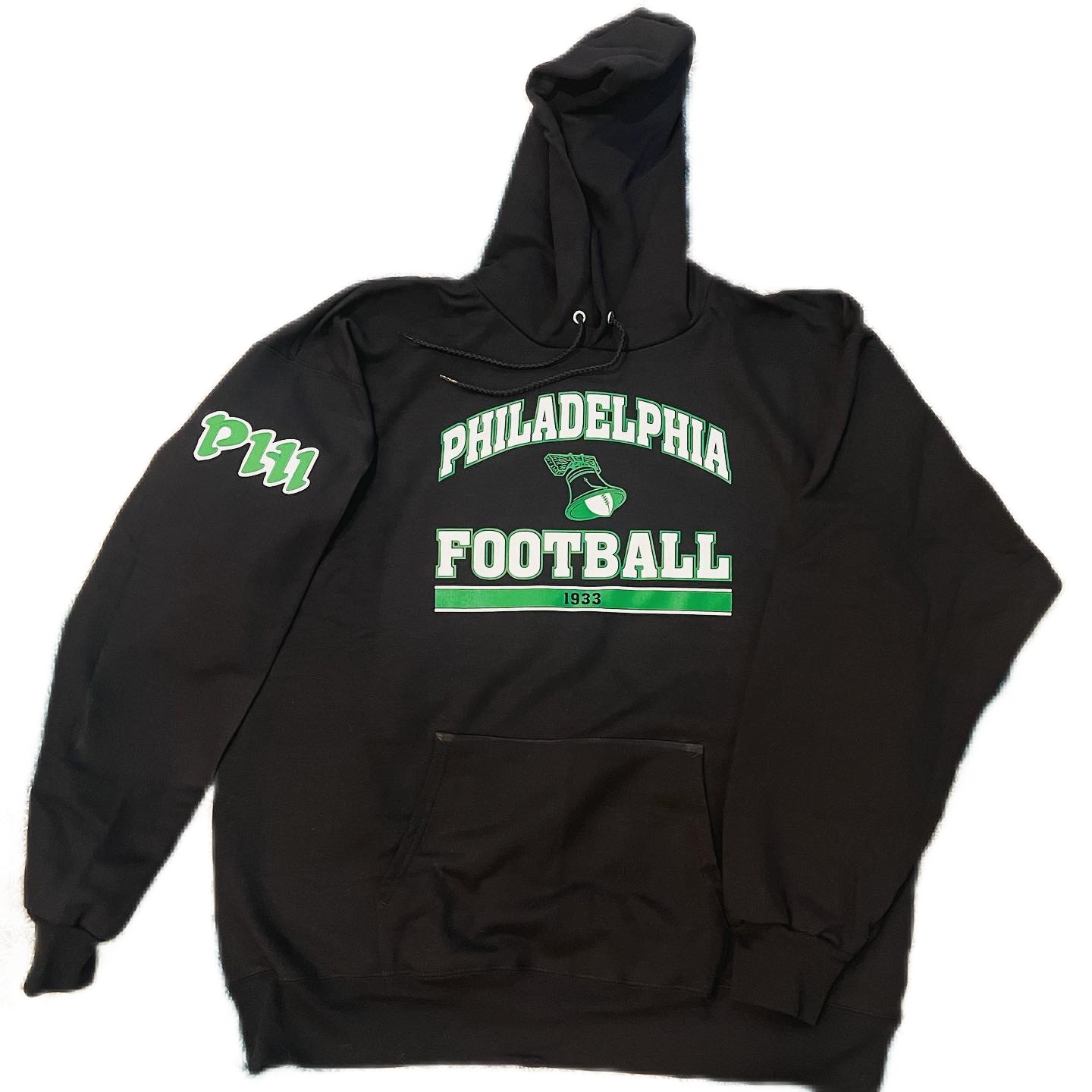 Philadelphia Football Arched- black hoodie with patch