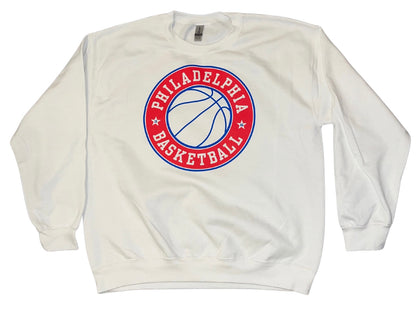 Philadelphia Basketball Badge sweatshirt- solid white
