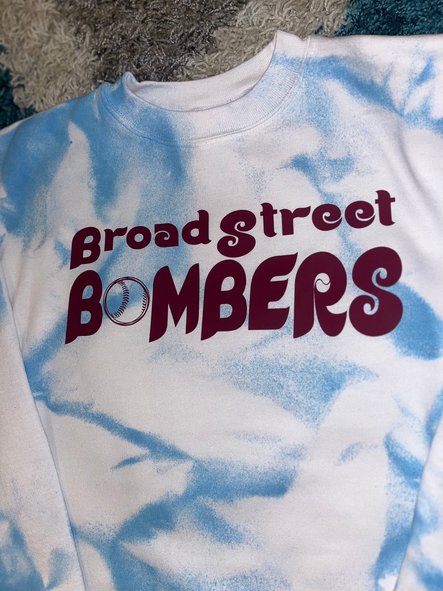 BroadStreetBombers spray dye sweatshirt